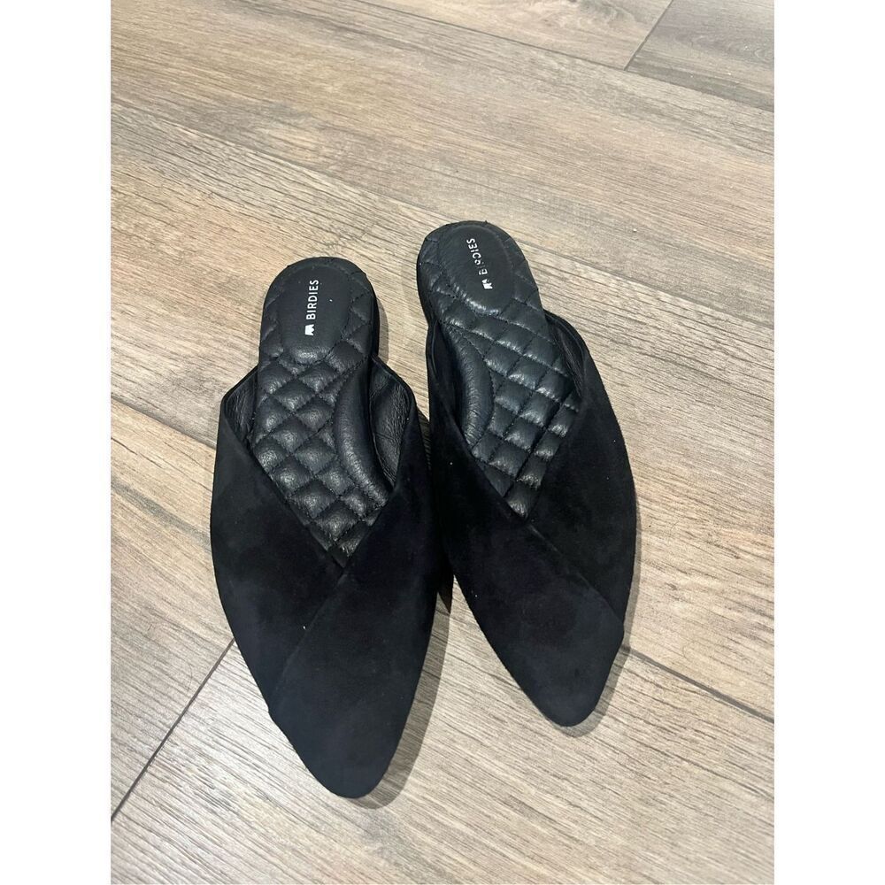 Birdies Black Suede Birdies Mules